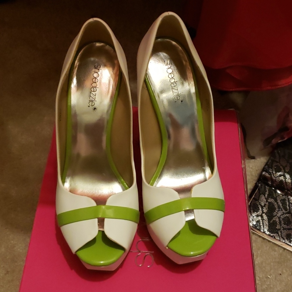 Cute lime green and white platforms
